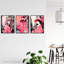 Pink Downtown Women Winter Retro Fashion - 3 Piece No Frame Print Set-1267711694