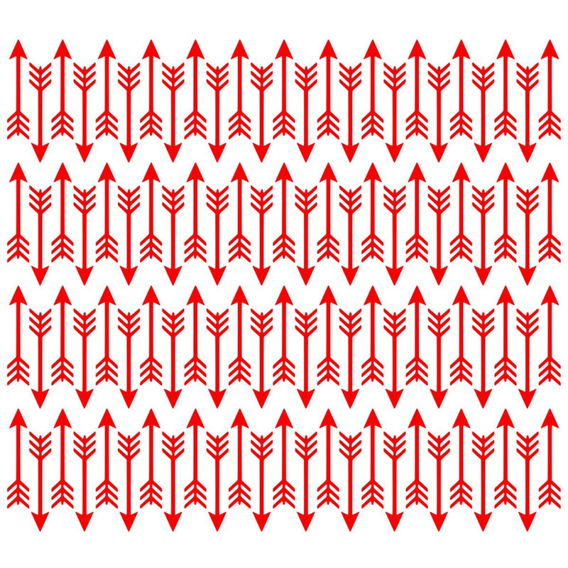 Décalcomanie murale flèches, H 2 po x l 10 po x P 0,8 po, Rouge