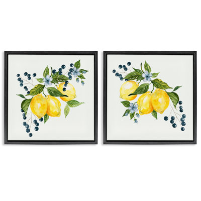 Citrus & Berries Cluster 2pc Floating Frame Set, design by Livi Finn