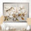 «Magnolias Beauty Blossums III - Magnolias», art mural beige et doré