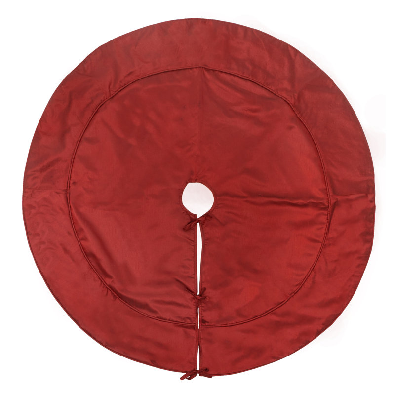 Burgundy Polyester 54" Christmas Tree Skirt with Tie Closures