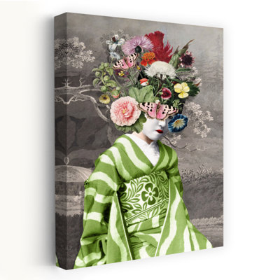 «A Summer Geisha Elegant Vintage Portrait Spring», art mural