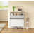 Space-Saving Tipping Bucket Storage Cabinet, Narrow Design With Carved Details, Solid Wood Legs, Anti-Tip Kit Included, For Small Spaces