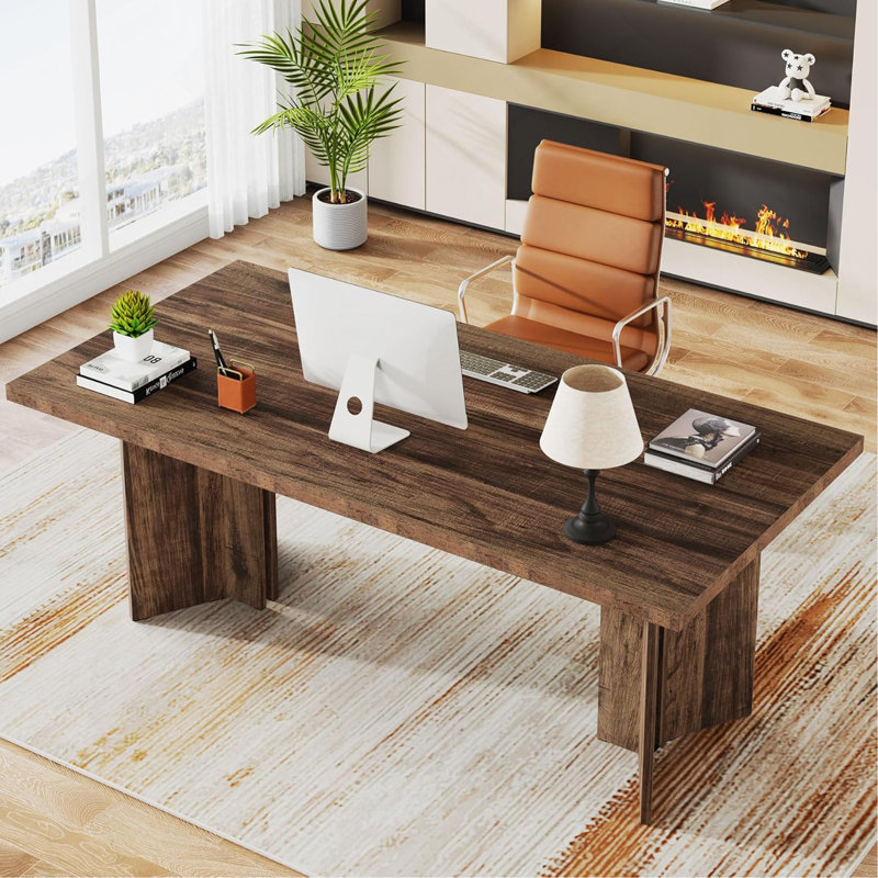 Bureau de direction 63 po Farmhouse, Noyer foncé