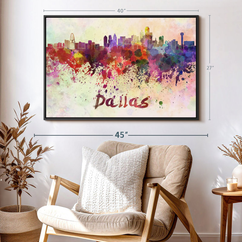 «Dallas Skyline Colors», reproduction sur toile, H 27 po x l 40 po