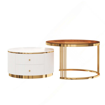 Table basse gigognes 2 tiroirs Modern Modern