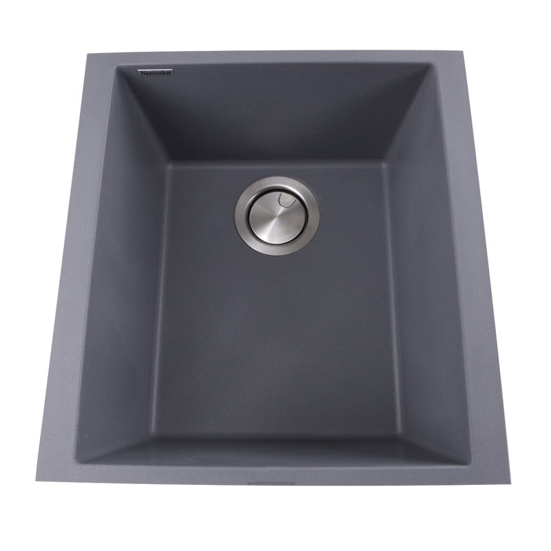Plymouth 17'' L Single Bowl Granite Kitchen Sink, Titanium