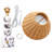 18.9" Marble Base Table Lamp with Woven Rattan Shade