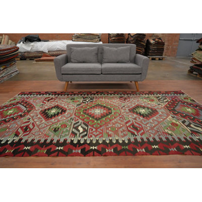 Vegetable Dye Kilim Geometric Area Rug 5x10