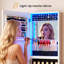 Jewelry Cabinets with Mirror and LED Lights, Door Hanging/Wall Mounted Jewelry Armoire-1420515150
