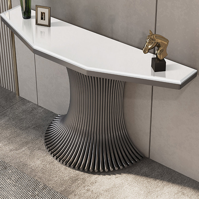 Console de style italien moderne et luxueuse, H 33,5 po x l 54,3 po x P 15 po, Gris