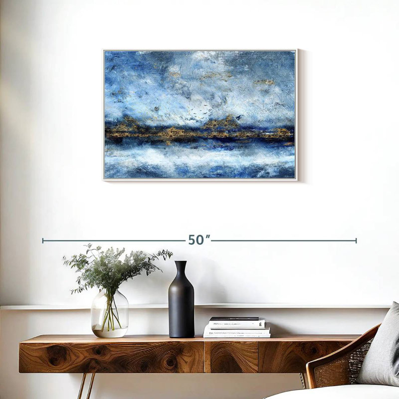 Paysage Clota, Cadre flottant blanc, 31 po x 21 po