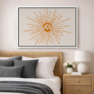 Motivational Radiant Affirmation Uplifting Artwork, Modern Contemporary Inspirational Quote Wall Pictures, Large Framed Canvas Giclee Print Wall Art