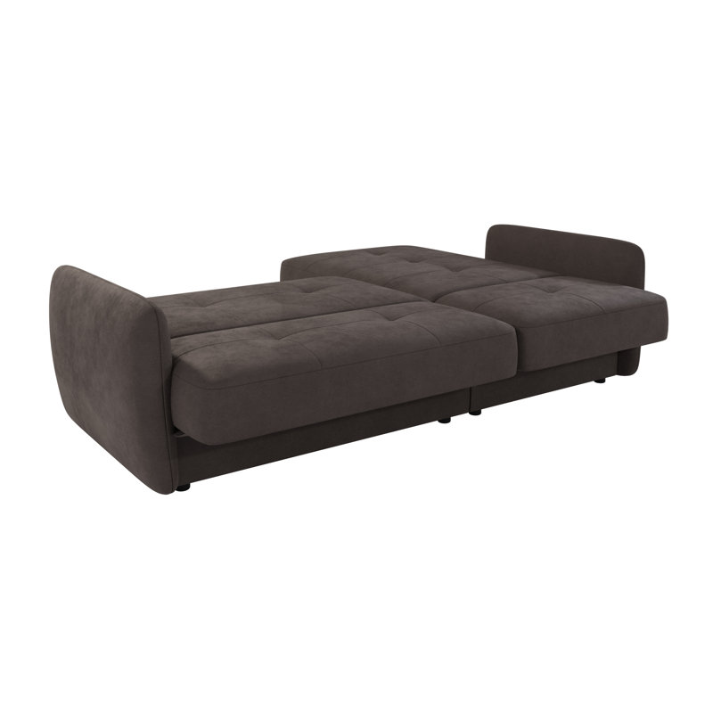 Modern Corner Chaise Sofa Jumbo with Sleeping Function And Storage, Left Hand Facing, Brown - Khaki