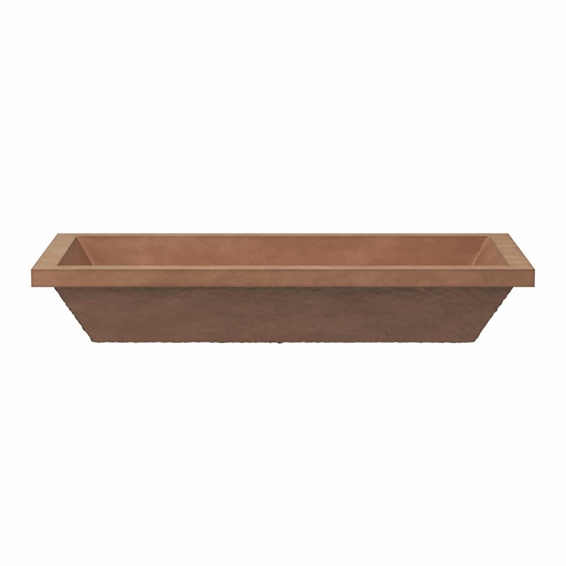 Arcata 30" Undermount Concrete Trough Bathroom Sink, Terracotta