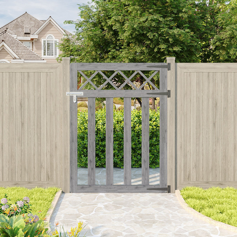 Towanna Wood Gate, Grey, 7.6 ft. H x 10 ft. W