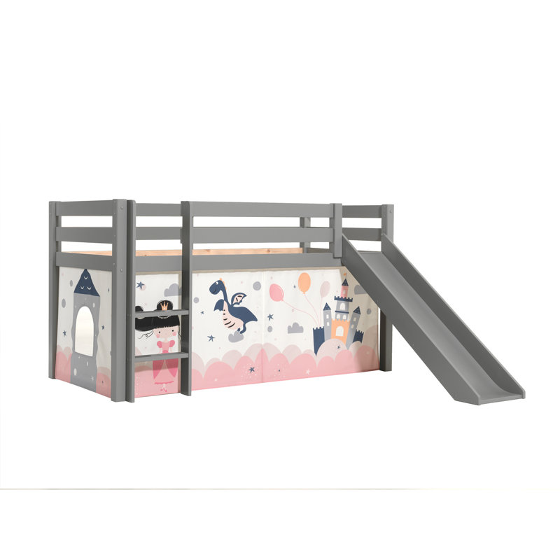 Pino European Single (90 x 200cm) Mid Sleeper Loft Bed Bed by Vipack, Grey
