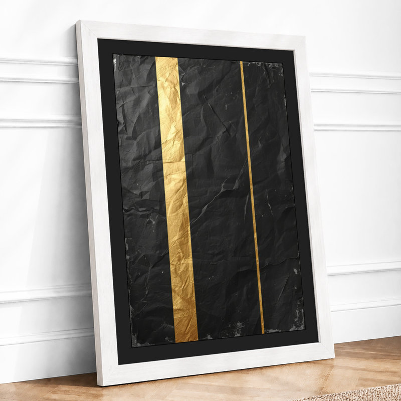 Stone and Gold Industrial - Framed Print, A2 - 59.4 x 42.0 cm, White