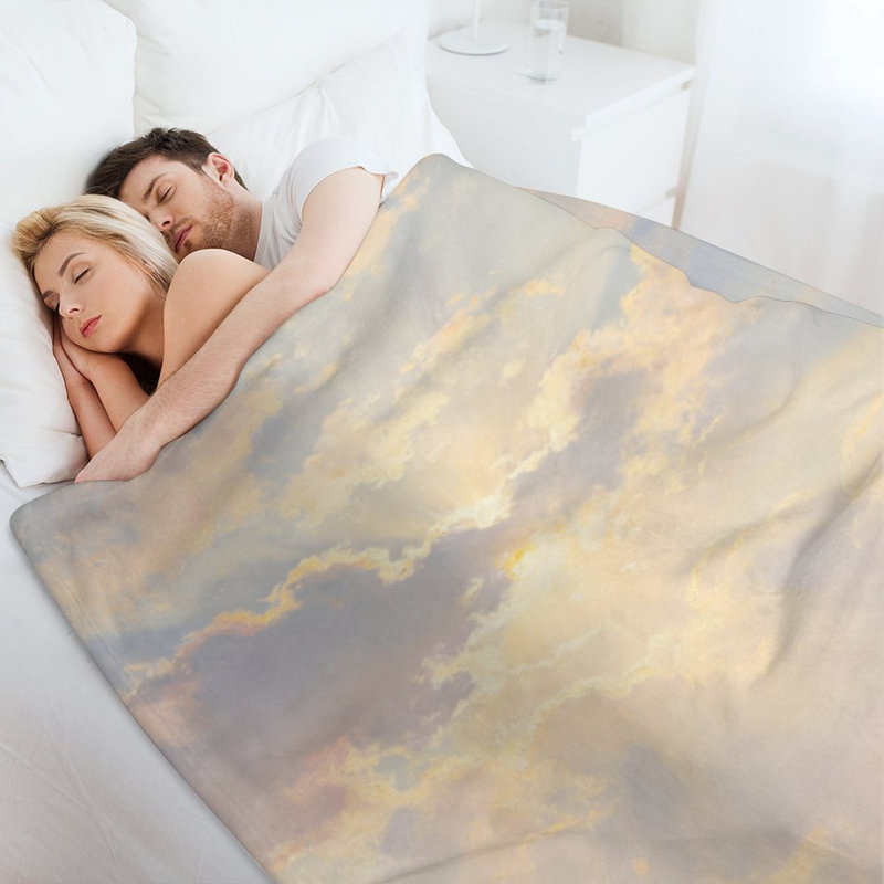 Jeté en flanelle Sunlight Pastel Sky Luxury, 60 x 80 po