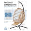 Swing Egg Chair with Stand and Footrest Hammocks with Cushions-125885452