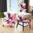 Purple and Pink Strokes VII - Upholstered Modern Pattern Slipper Chair, Modern Pattern Accent Chair