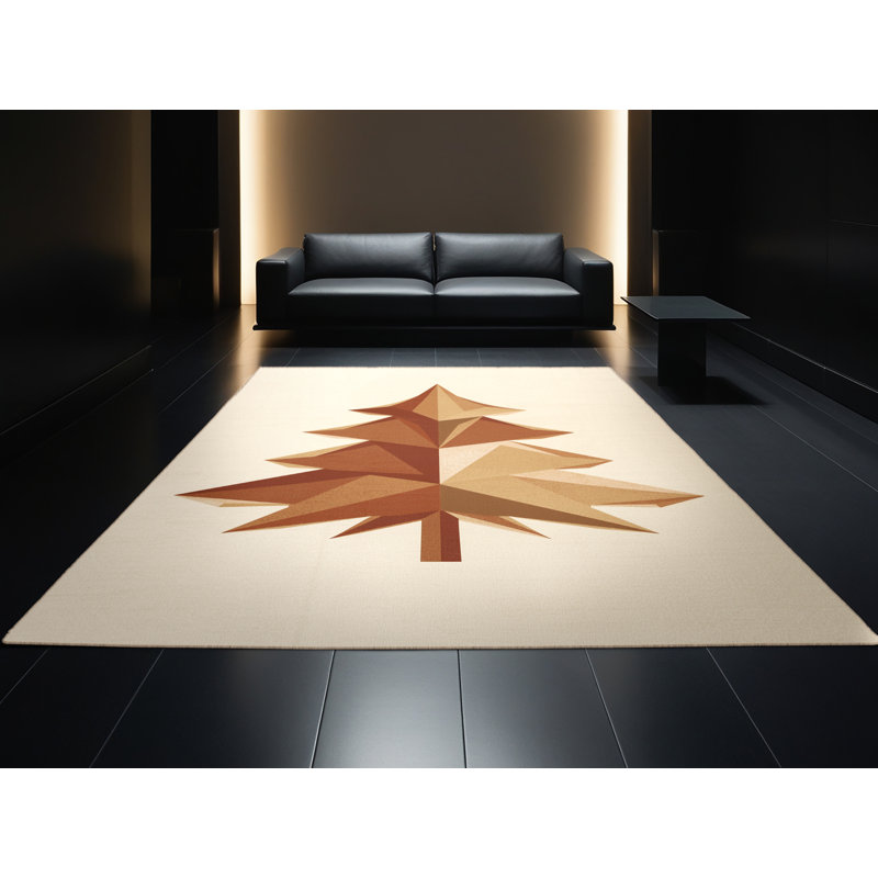 Tapis beige moelleux et moelleux à motif géométrique pin de couleur minimaliste Esmont, 2 x 4