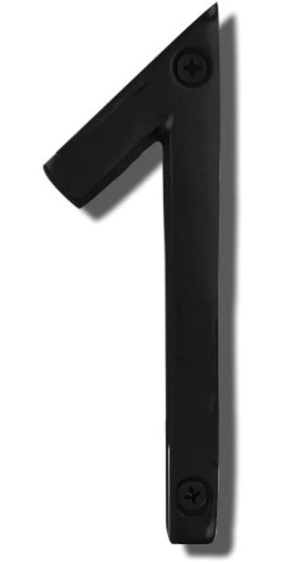 Metal Floating Mount House Number, 1, 6", Black