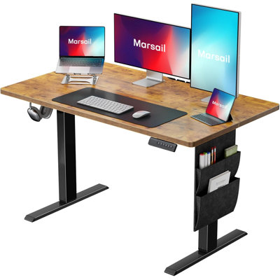  Bureau debout très large électrique - Structure en acier robuste réglable avec préréglages de mémoire intelligente, organisateur de rangement intégré et station d'accueil pour deux appareils - Bureau à domicile et bureau de jeu de qualité comme