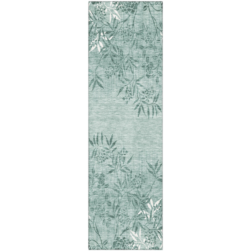 Premium Machine Washable Prisco Sage Rug, Runner 2'3" x 7'6"