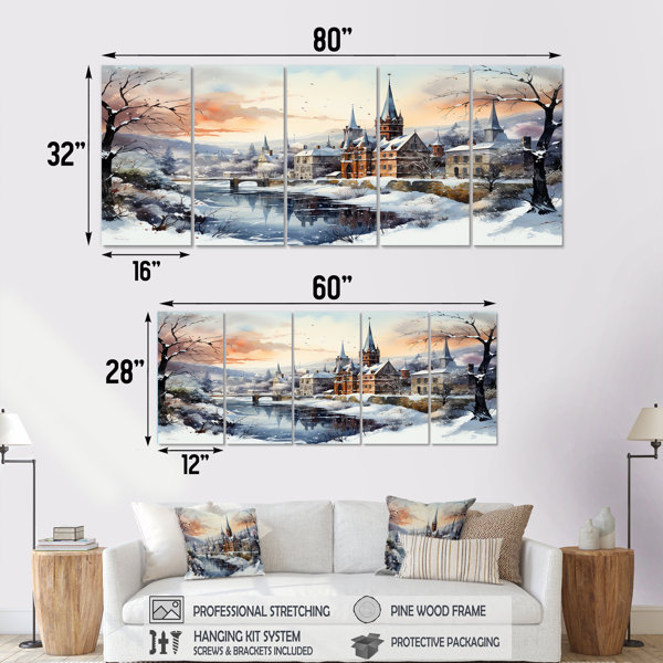 Red Barrel Studio Wonderful Castle Winter At Christmas - Winter ...