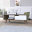 Table basse moderne avec tiroir simple et tablette ouverte à quatre pieds Oslo