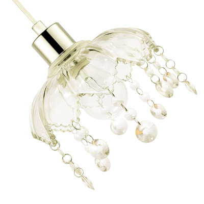 15cm H Glass Pendant Shade ( No Direct Attachment Method ) in Clear