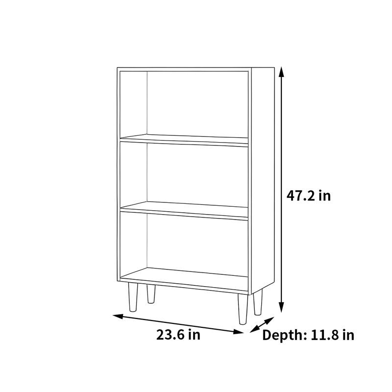 Leithgow, (3 Shelves) 47.2"H x 23.6"W x 11.8"D