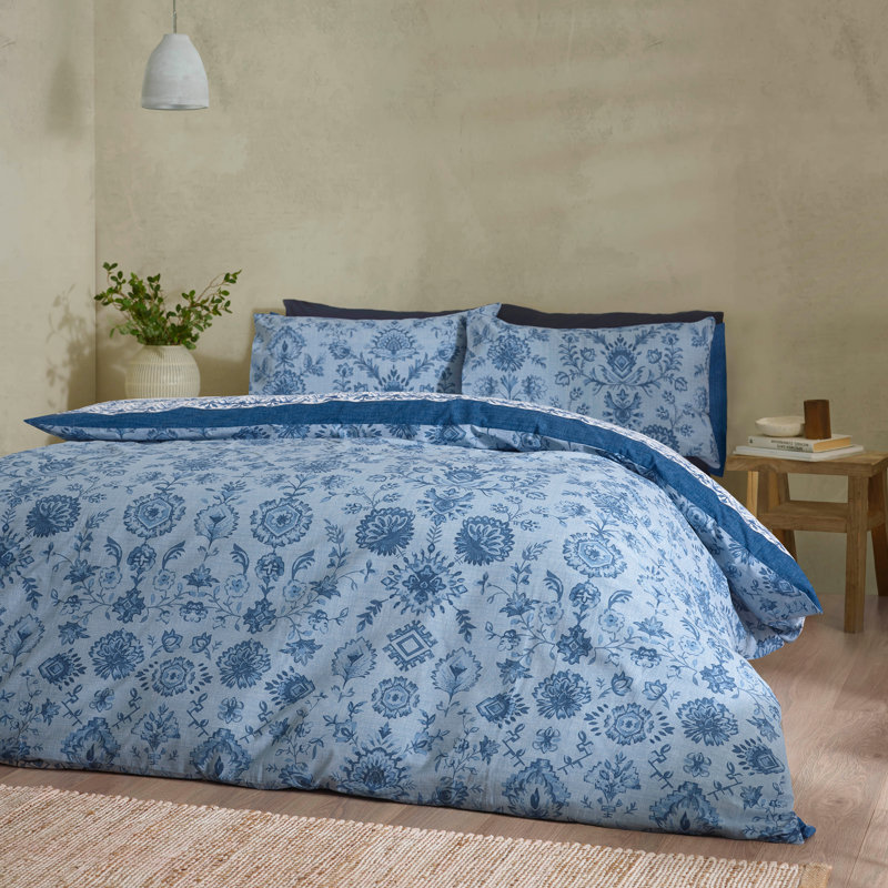 Zoukara Floral Reversible Duvet Cover Set, King
