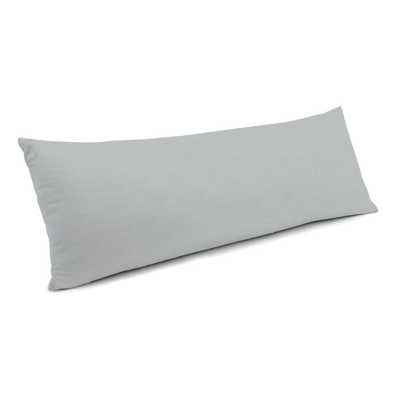 Feather Reversible Throw Pillow, 12" x 24", Gray