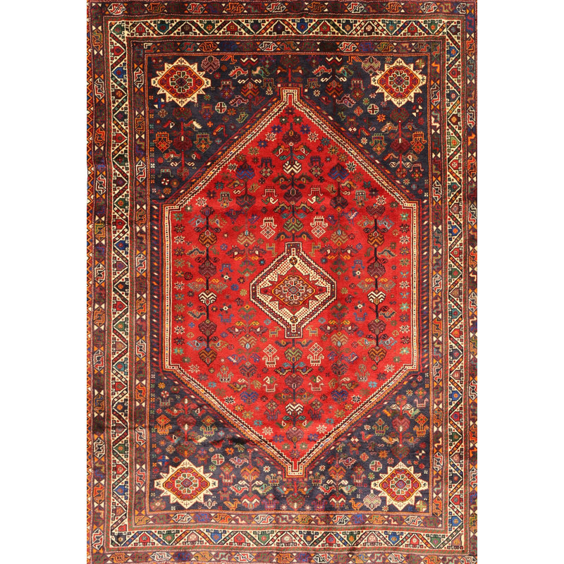 Tapis traditionnel rouge / mauve Litisha, Rectangle 5 pi x 8 pi