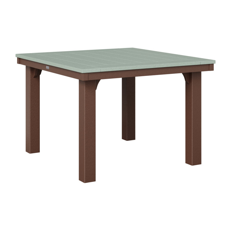 Homestead Outdoor Square Dining Table, Chocolate Brown, Navy Blue