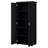 Black 2-Door Storage Cabinet with Adjustable Shelves for Bathroom & Office-302510591