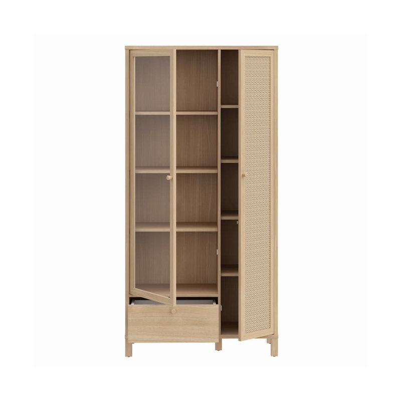 Chartrand 86 cm Tall Display Cabinet in Oak Elegant
