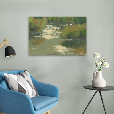Reed Reflections Contemporary Landscape - vert crème