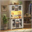 Armoire de rangement pour garde-manger rustique avec prises à DEL, tablettes réglables et support à vin pour une organisation efficace-158107705
