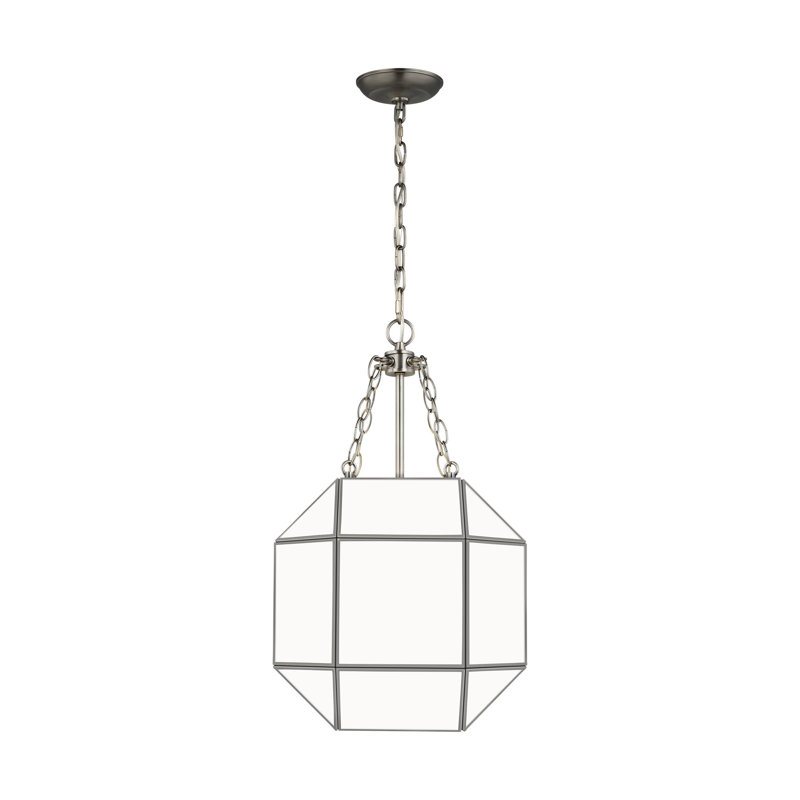 Morrison 3 - Light Pendant, Satin Brass, 23.25" H x 13.5" W x 13.5" D, White