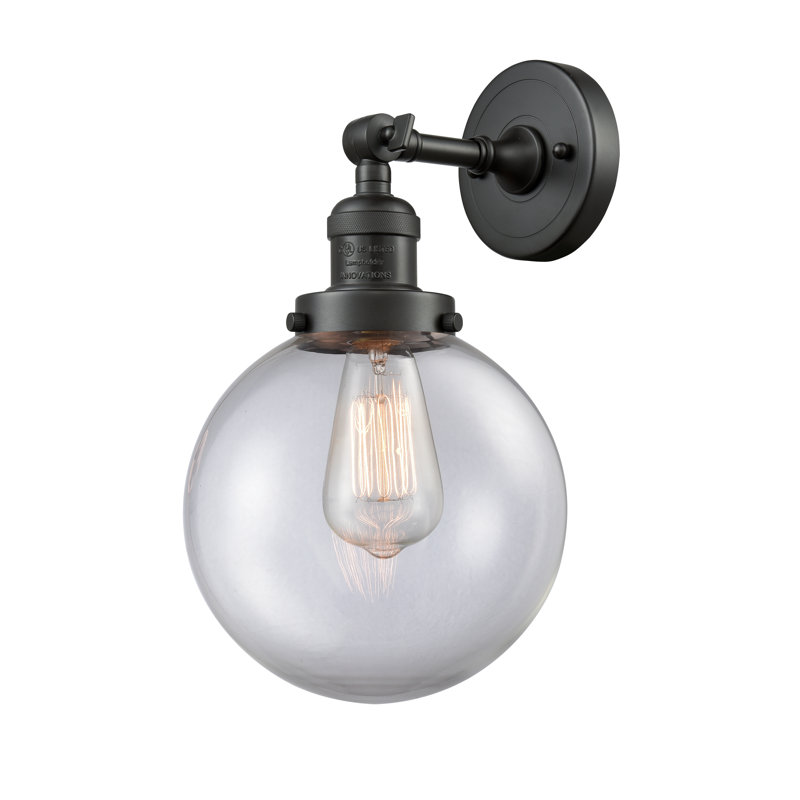 Clementina Dimmable Bath Sconce, 6 Watt Vinage LED Bulb, Clear, Oil Rubbed Bronze
