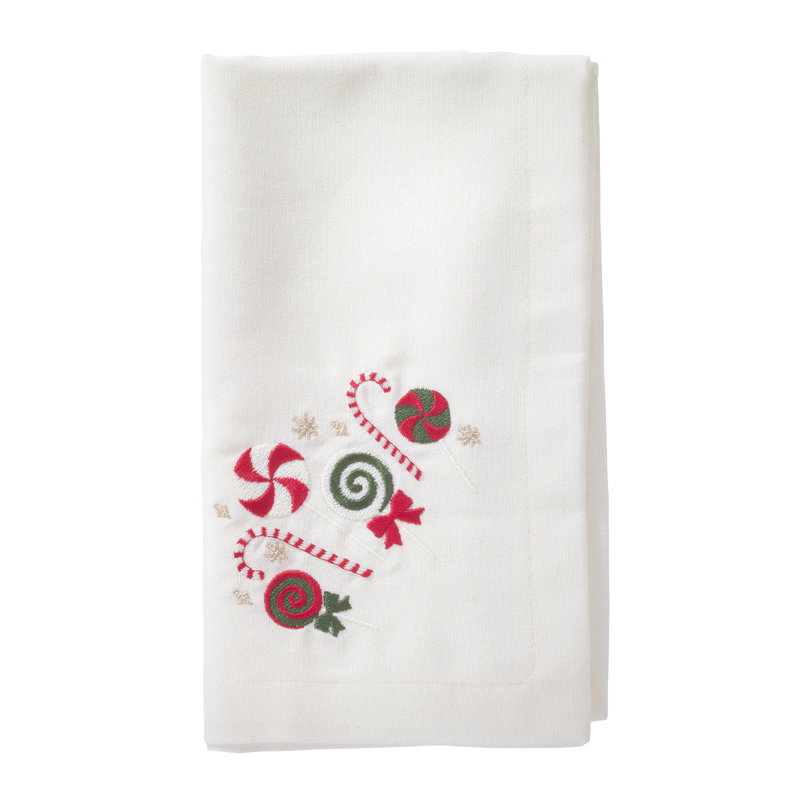 Candyland Cotton Blend Square Napkins, Red/Green