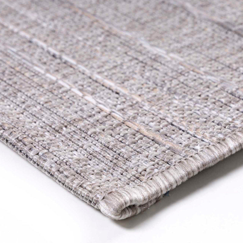 Tapis rectangulaire brun / crème en polypropylène tissé à la machine Bram, Rectangle 5 pi 3 po x 7 pi 7 po
