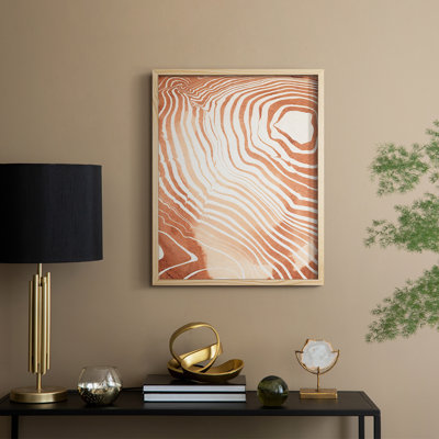 Reproduction encadrée de grain de bois Suminagashi II - bois massif