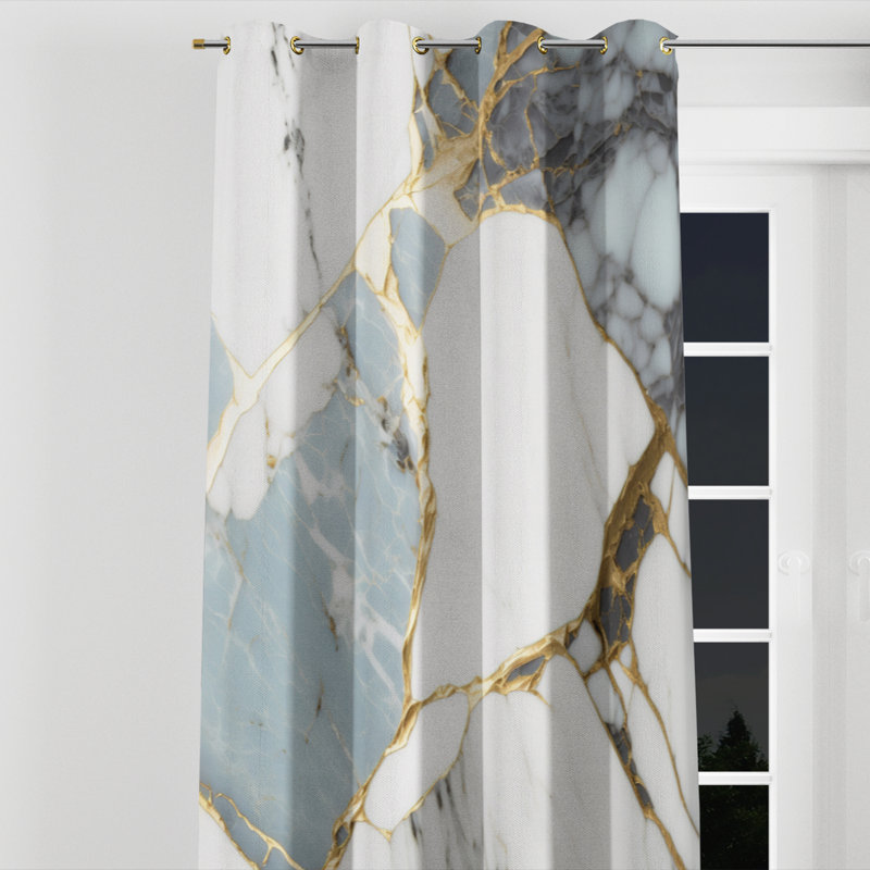 Auroura - Rideau moderne en velours avec œillets - obscurcissant - 1 panneau, L 52 po x L 84 po, Œillets dorés