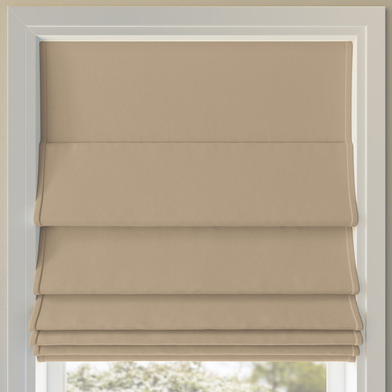 Rideau romain 100% occultant en velours Sun Zero, L 35 po x L 64 po, Beige