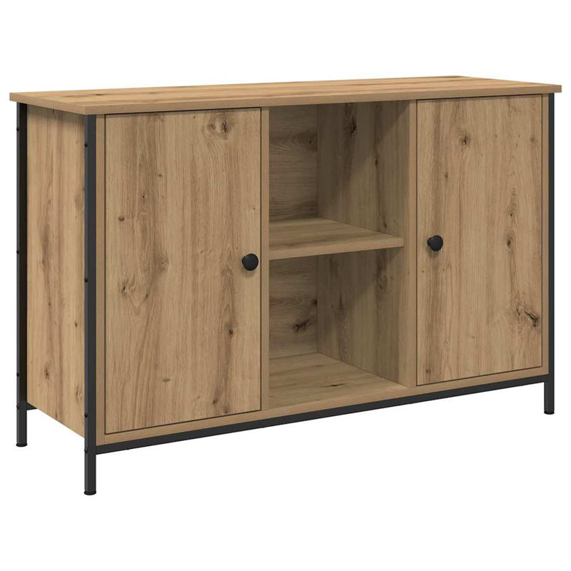 TV Cabinet 101X35x65 Cm Engineered Wood And Steel, Natural