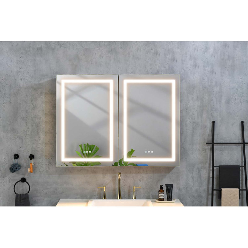 Armoire à pharmacie avec miroir 3 tablettes 48 W 36 H Kavish